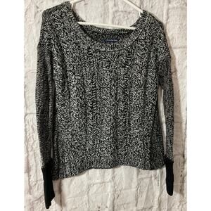 AEO American Eagle Wool Blend Cropped Sweater XS Black White